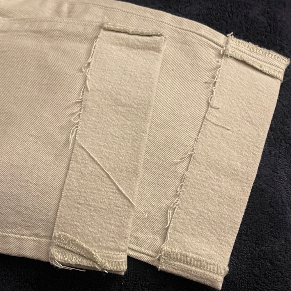LOFT  High Waist Straight Crop Jeans Beige /Sand Size 28/6 NWT Raw Hem - Picture 12 of 16